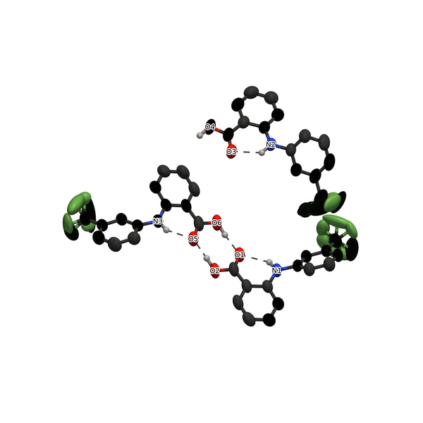 Z′ = 3 with CF₃ disorder groups honoured: no bonds between mutually exclusive sites